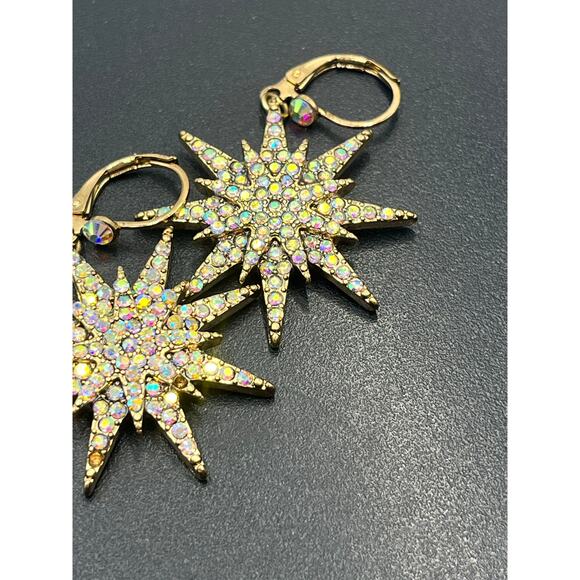 Kirks Folly Star Spangled Leverback Earrings Gold tone Aurora Borealis
Crystals - Picture 6 of 11